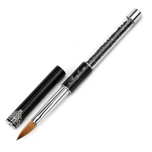 UGLY DUCKLING PREMIUM KOLINSKY ACRYLIC BRUSH 8 OVAL - BLACK - Purple Beauty Supplies