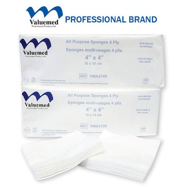 VALUEMED LINT FREE 4X4 GAUZE WIPES 200 CT - Purple Beauty Supplies