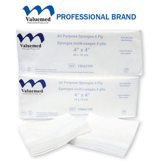 VALUEMED LINT FREE 4X4 GAUZE WIPES 200 CT - Purple Beauty Supplies