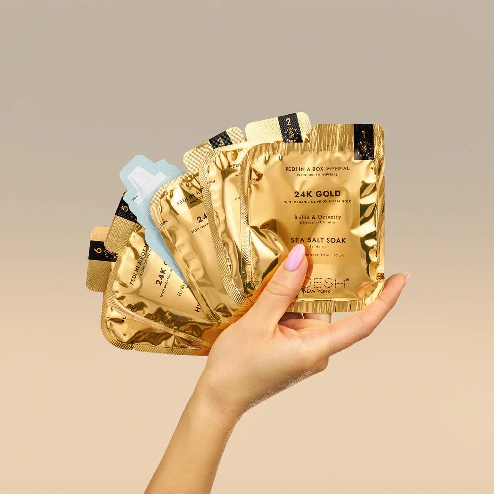 VOESH IMPERIAL GOLD | PEDI IN A BOX 6 STEP - Purple Beauty Supplies
