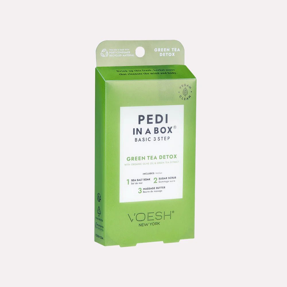 VOESH PEDI IN A BOX BASIC 3 STEP - GREEN TEA DETOX - Purple Beauty Supplies