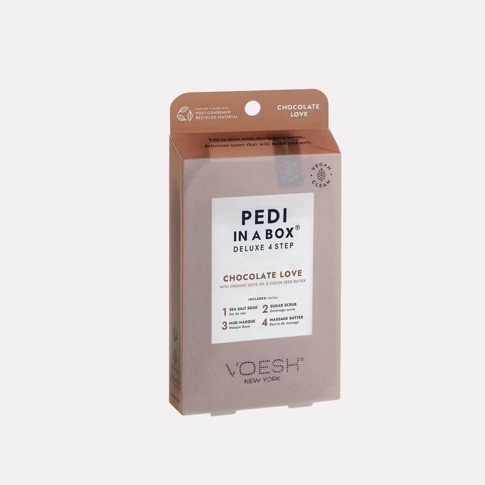 VOESH PEDI IN A BOX DELUXE 4 STEP - CHOCOLATE LOVE - Purple Beauty Supplies