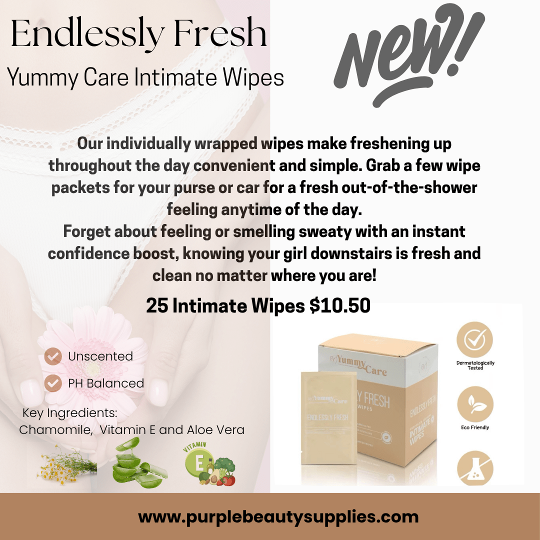 YUMMY CARE INTIMATE WIPE UN - SCENTED 25 CT - Purple Beauty Supplies