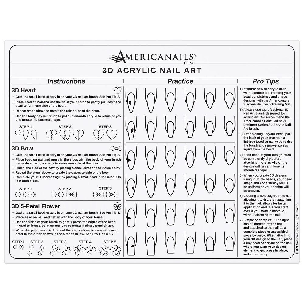 AMERICANAILS SILICONE 3D ACRYLIC NAIL ART TRAINING MAT - Purple Beauty Supplies
