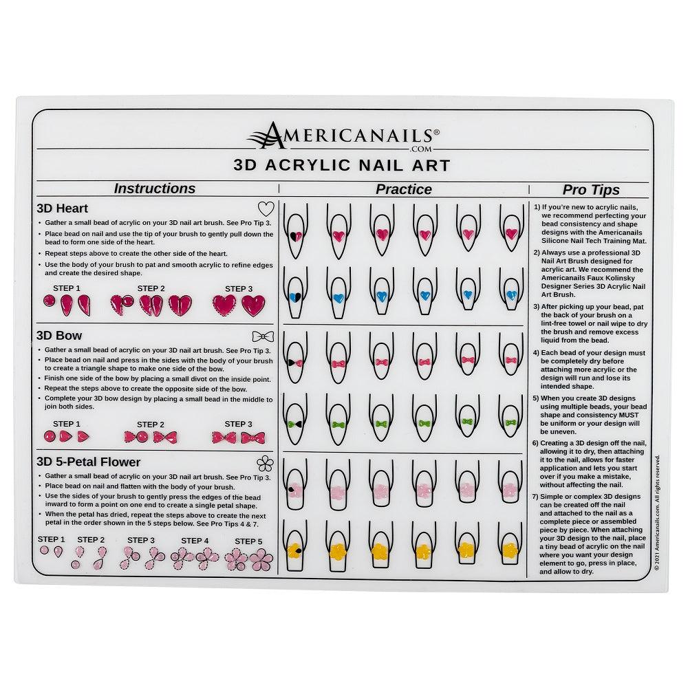 AMERICANAILS SILICONE 3D ACRYLIC NAIL ART TRAINING MAT - Purple Beauty Supplies