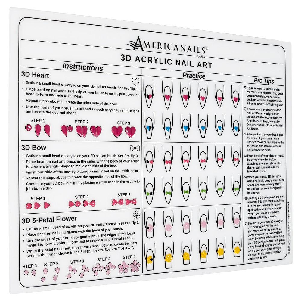 AMERICANAILS SILICONE 3D ACRYLIC NAIL ART TRAINING MAT - Purple Beauty Supplies