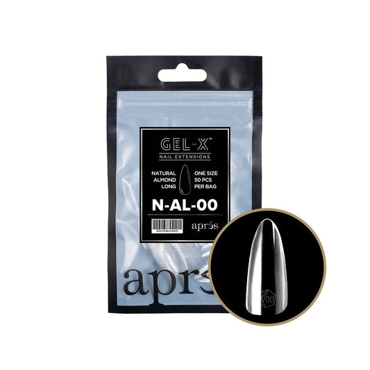 APRES GEL-X 2.0 TIPS NATURAL ALMOND LONG REFILL #07 50 PC - Purple Beauty Supplies