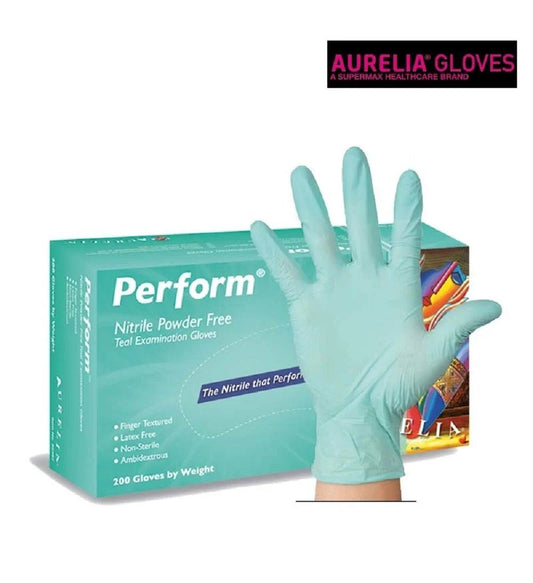 AURELIA (M) PERFORM 200 NITRILE GLOVES POWDER FREE 200/BOX - Purple Beauty Supplies