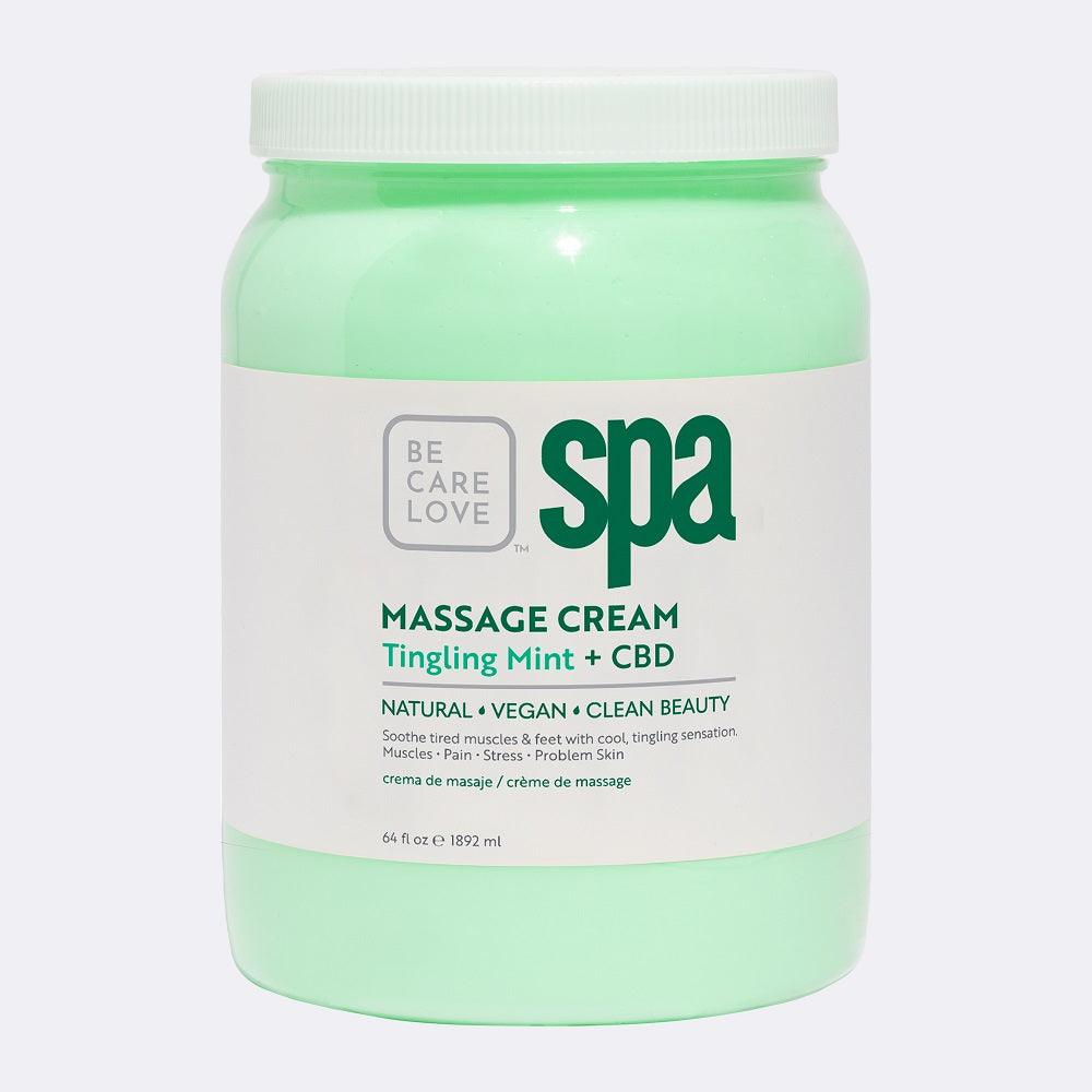 BCL SPA TINGLING MINT + CBD MASSAGE CREAM 64 OZ/1892 ML - Purple Beauty Supplies