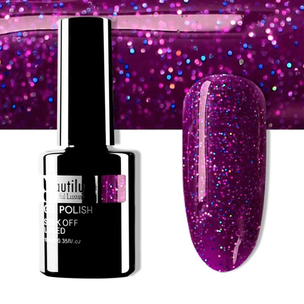 BEAUTILUX GEL POLISH DIAMOND GLITTER #152 10ml - Purple Beauty Supplies