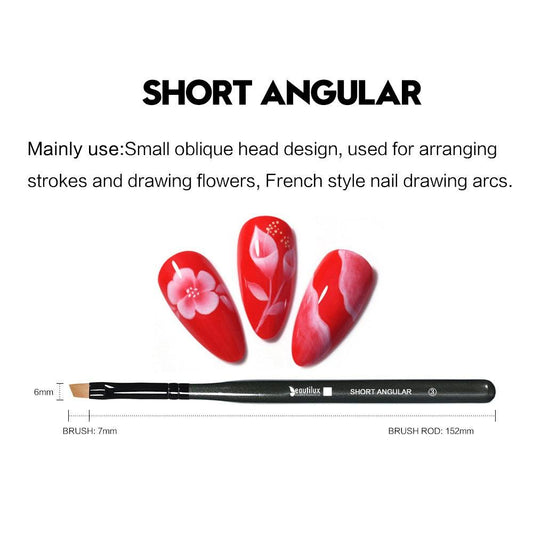 BEAUTILUX NAIL ART BRUSH #3 SHORT ANGULAR - Purple Beauty Supplies