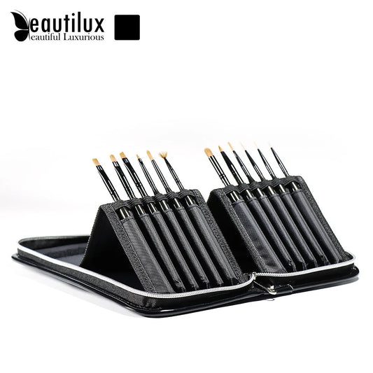 BEAUTILUX NAIL ART BRUSH SET 12PC - Purple Beauty Supplies