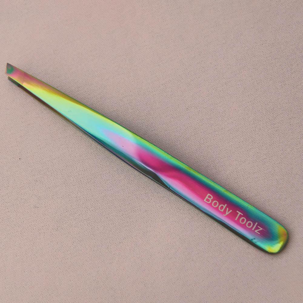 BODY TOOLZ TITANIUM SLANT TIP TWEEZER - Purple Beauty Supplies