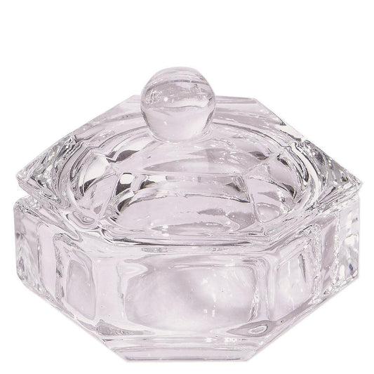 DELUXE HEXAGON GLASS JAR W/ LID - Purple Beauty Supplies