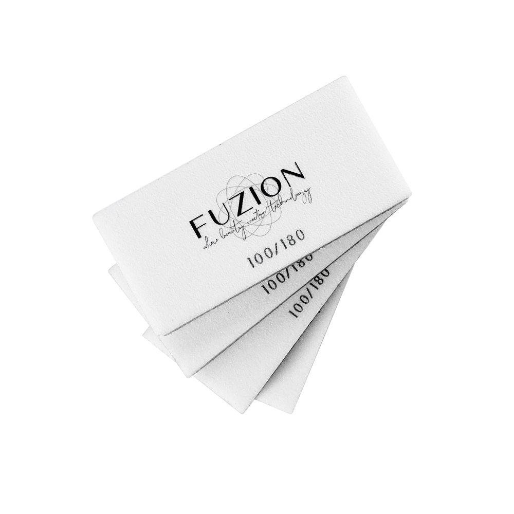 FUZION BUFFER BLOCK GREY/WHITE 100/180 10 PK - Purple Beauty Supplies