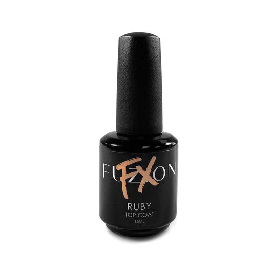 FUZION FX SHINY FLAKE TOP COAT RUBY UV/LED 15 ML - Purple Beauty Supplies