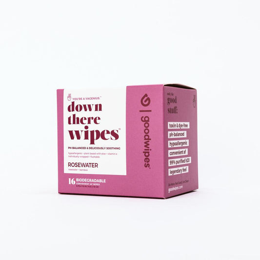 GOOD WIPES DOWN THERE WIPES 16 CT SINGLES | ROSE WATER - Purple Beauty Supplies