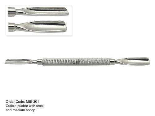 MBI CUTICLE PUSHER WITH 2 SCOOPS - Purple Beauty Supplies