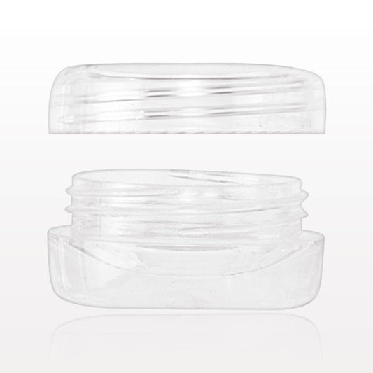 ROUND CLEAR JAR WITH CAP 3 G - Purple Beauty Supplies