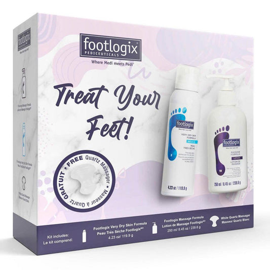 SALE! (REG $23.00) FOOTLOGIX TREAT YOUR FEET 3 PC - Purple Beauty Supplies