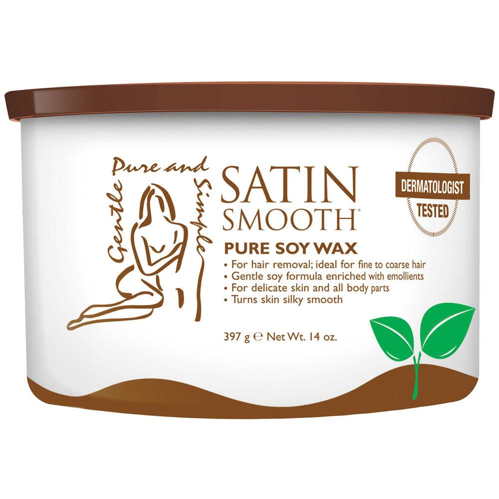 SATIN SMOOTH WAX ORGANIC SOY 14 OZ/397 G - Purple Beauty Supplies