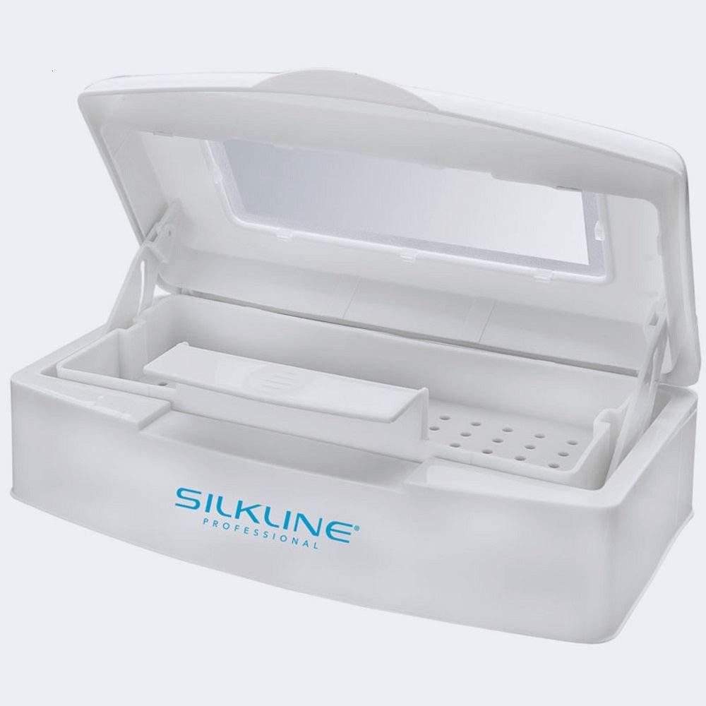 SILKLINE PLASTIC DISINFECTANT TRAY W/ WINDOW IN LID - Purple Beauty Supplies