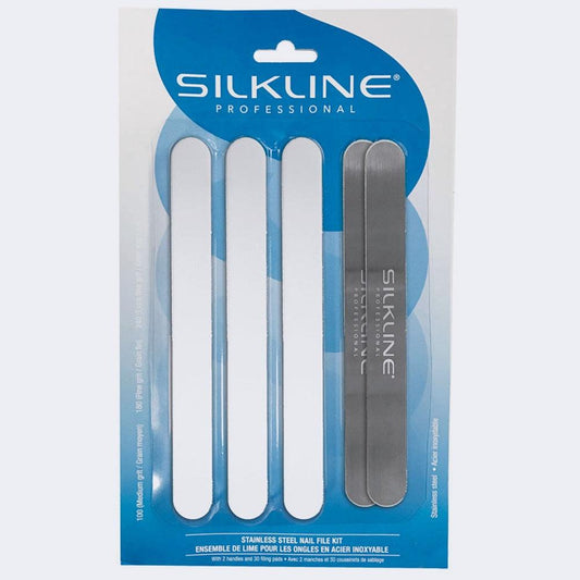 SILKLINE STAINLESS STEEL NAIL FILE KIT - Purple Beauty Supplies