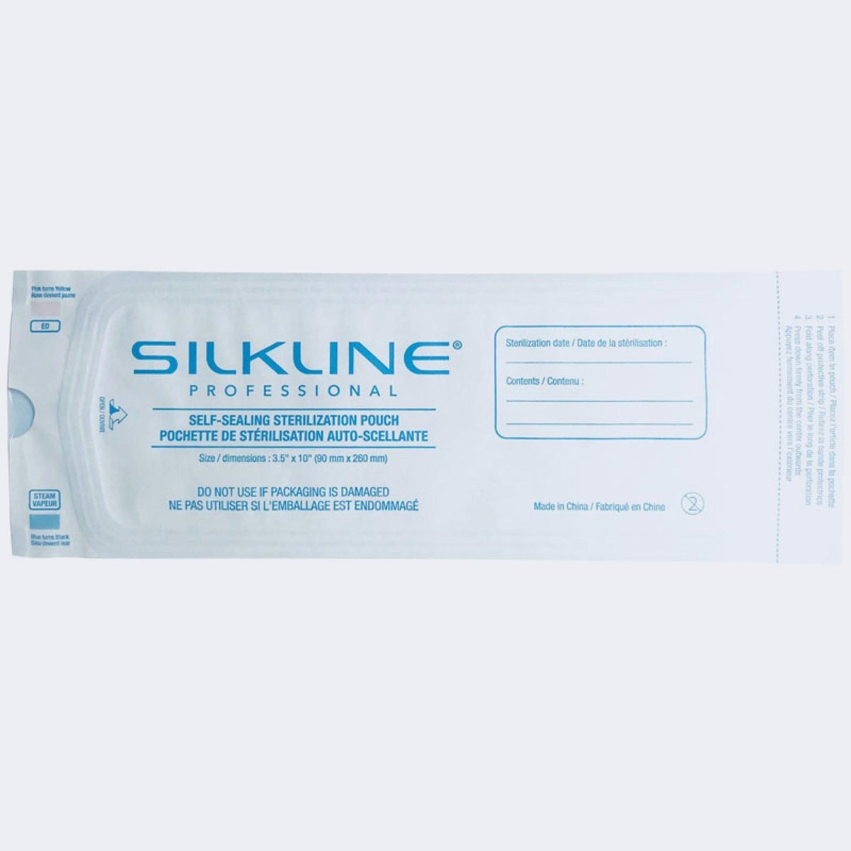 SILKLINE STERILIZATION POUCHES 200 CT - 3.5" x 10" - Purple Beauty Supplies