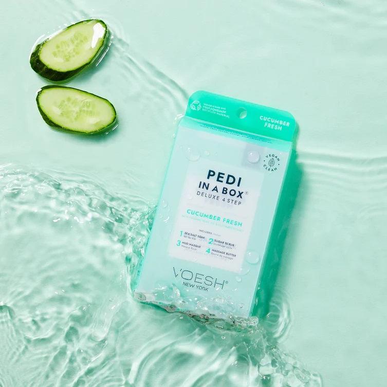VOESH PEDI IN A BOX DELUXE 4 STEP - CUCUMBER FRESH - Purple Beauty Supplies